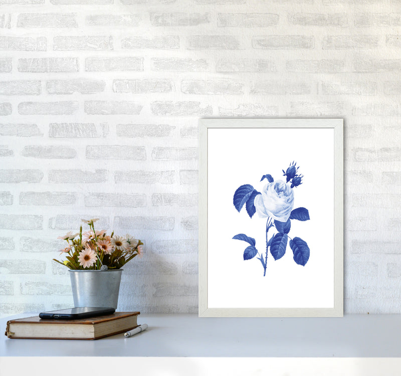 Blue botanic I Art Print by Seven Trees Design A3 Oak Frame