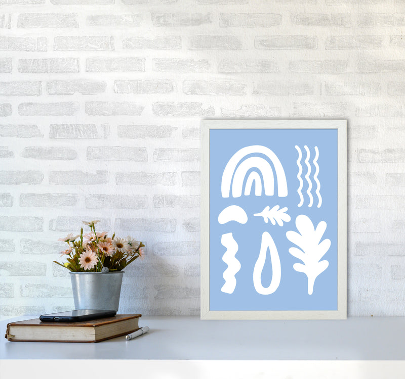 Abstract Happy Shapes Art Print by Seven Trees Design A3 Oak Frame