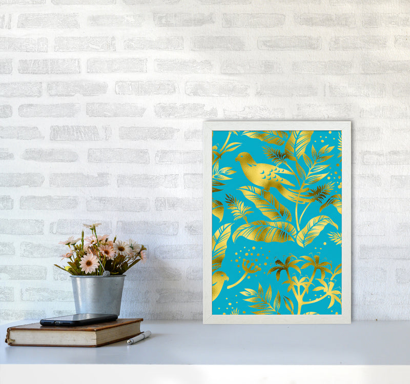 Gold Fauna Art Print by Seven Trees Design A3 Oak Frame