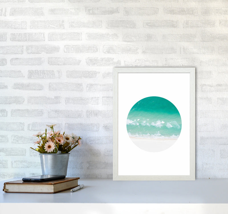 La Mar Beach Art Print by Seven Trees Design A3 Oak Frame