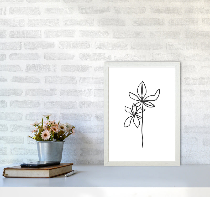 Lines Leaves I Art Print by Seven Trees Design A3 Oak Frame