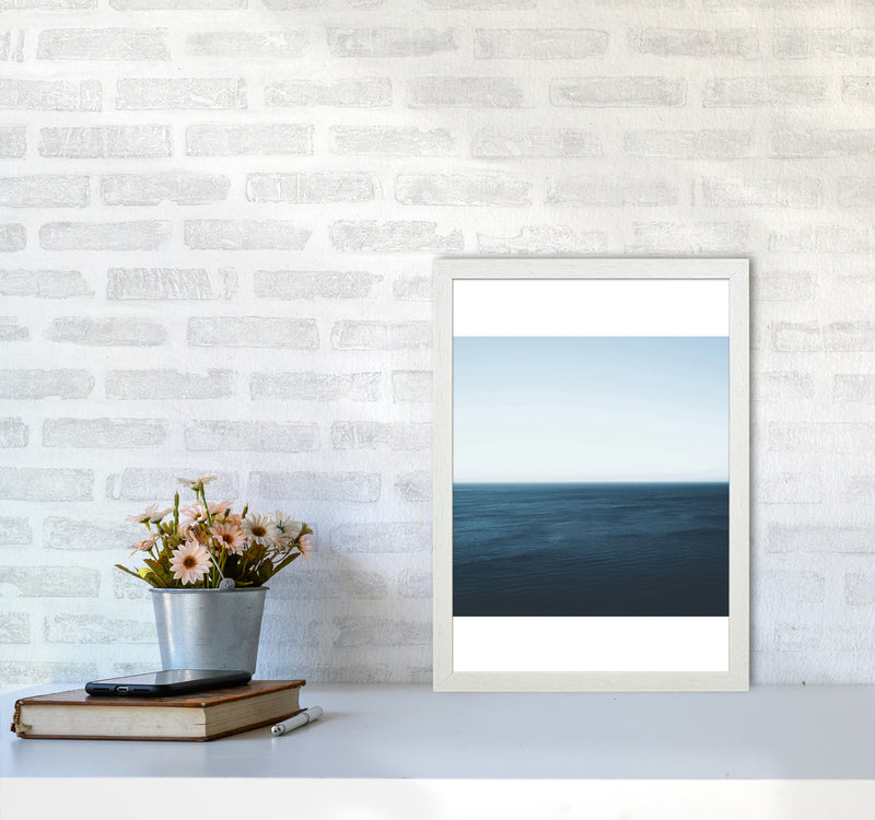 Minimal Ocean Photography Art Print by Seven Trees Design A3 Oak Frame