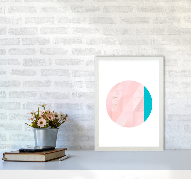 Pink Marble Circle II Abstract Art Print by Seven Trees Design