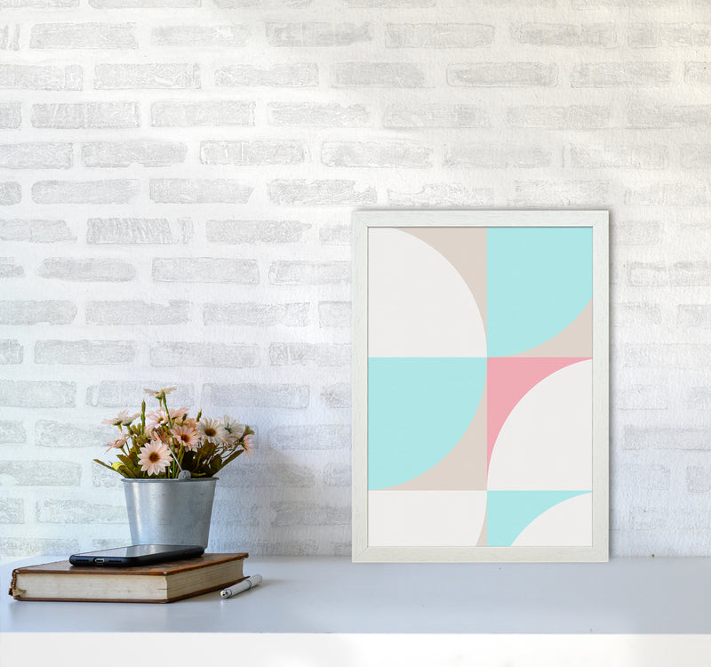 Scandinavian Shapes I Abstract Art Print by Seven Trees Design A3 Oak Frame