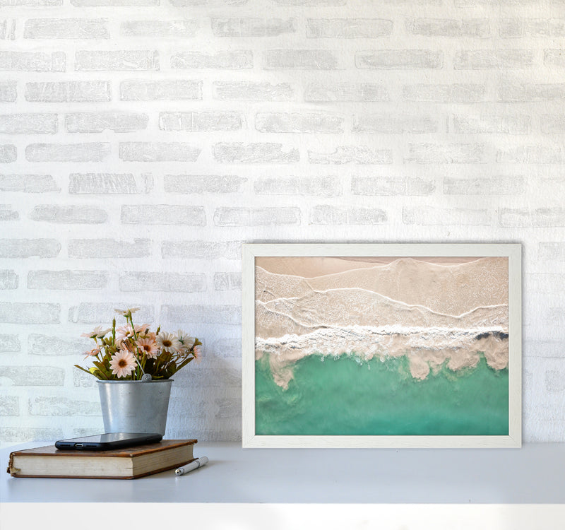 Sea From The Sky Photography Art Print by Seven Trees Design A3 Oak Frame