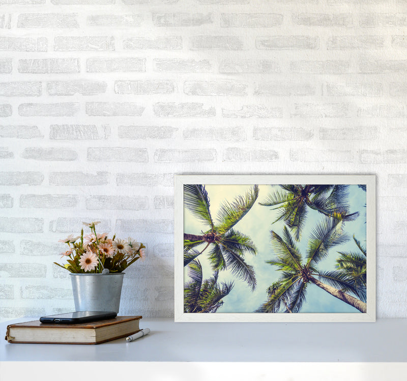 The Palms Photography Art Print by Seven Trees Design A3 Oak Frame