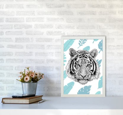 Tropical Tiger Animal Art Print by Seven Trees Design A3 Oak Frame
