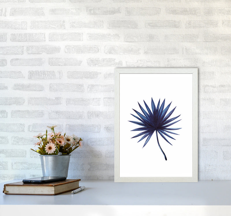 Watercolor Blue Leaf I Art Print by Seven Trees Design A3 Oak Frame
