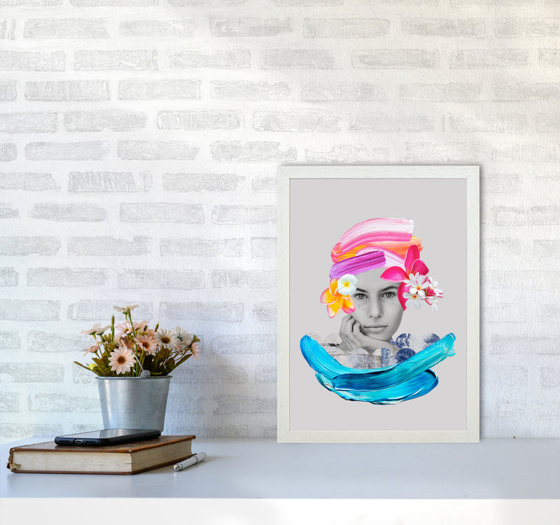 Imagination Girl Art Print by Seven Trees Design A3 Oak Frame