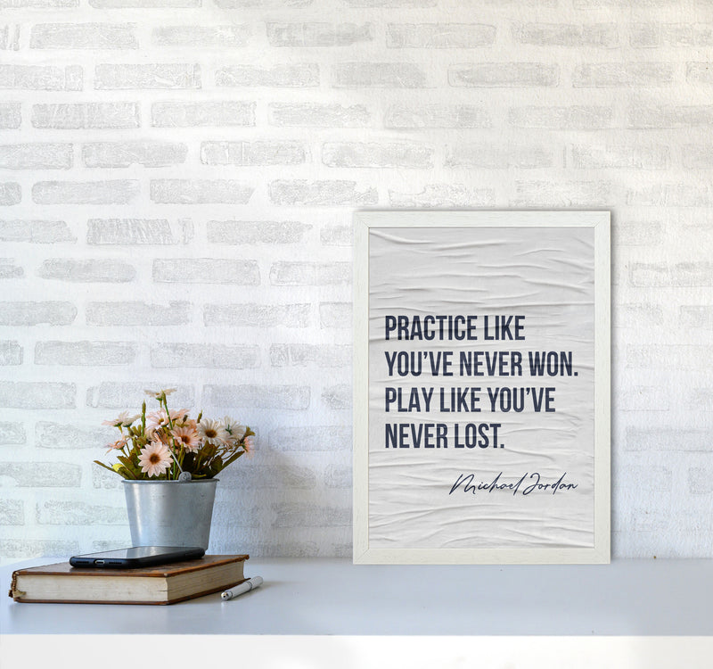 Michael Jordan Quote Art Print by Seven Trees Design A3 Oak Frame