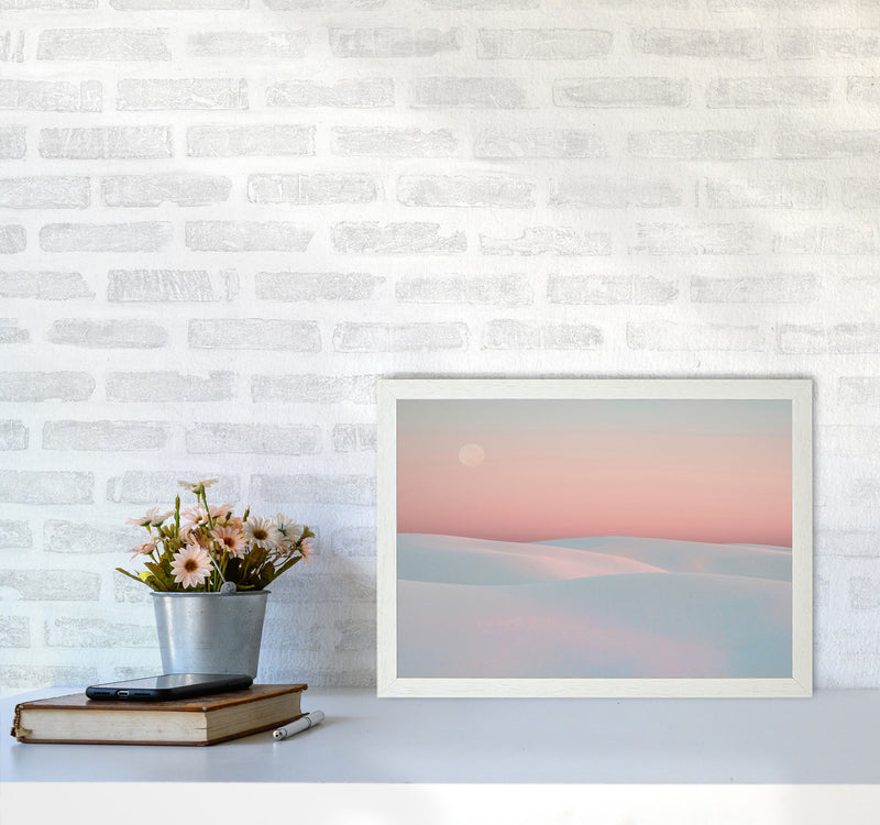 Moon And Dunes Art Print by Seven Trees Design A3 Oak Frame