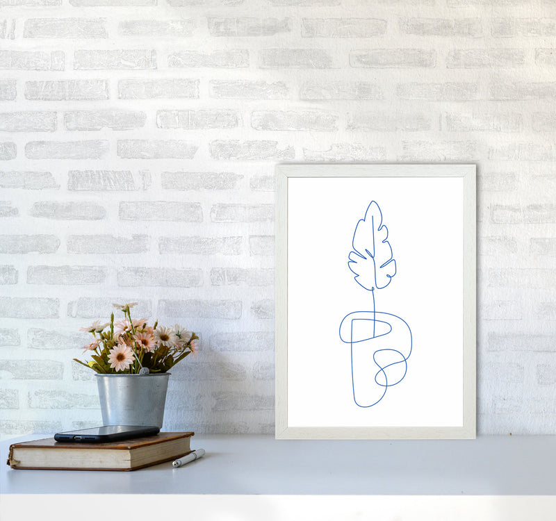 One Line Botanical Art Print by Seven Trees Design A3 Oak Frame