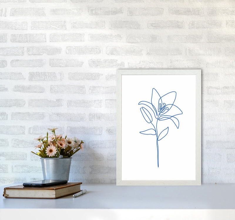 One Line Flower II Art Print by Seven Trees Design A3 Oak Frame