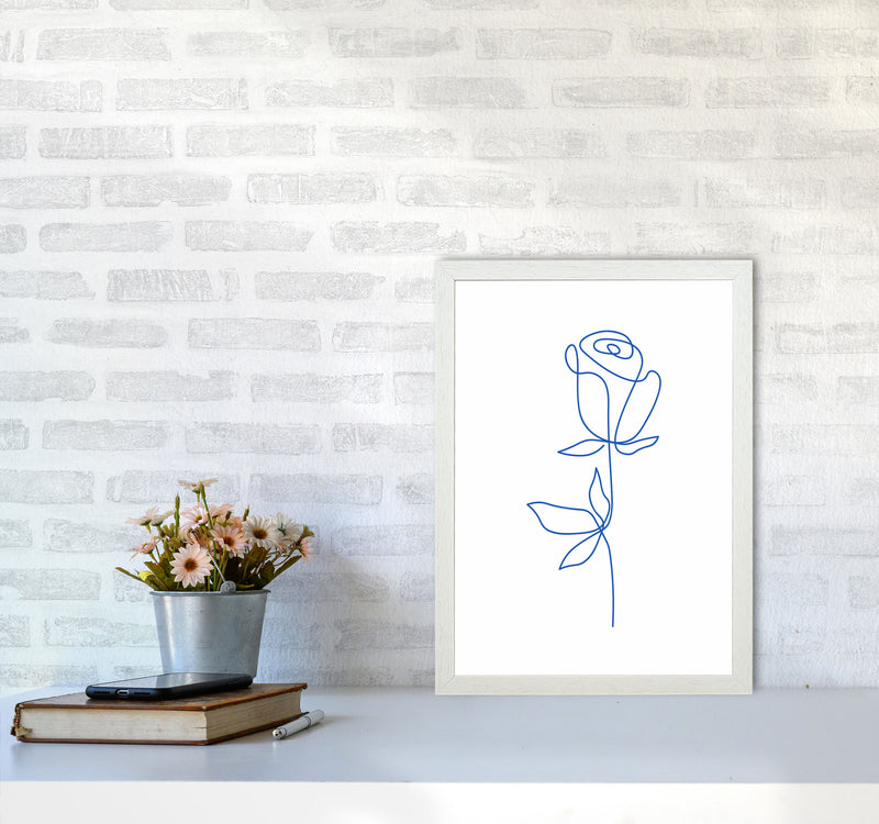 One Line Flower Art Print by Seven Trees Design A3 Oak Frame