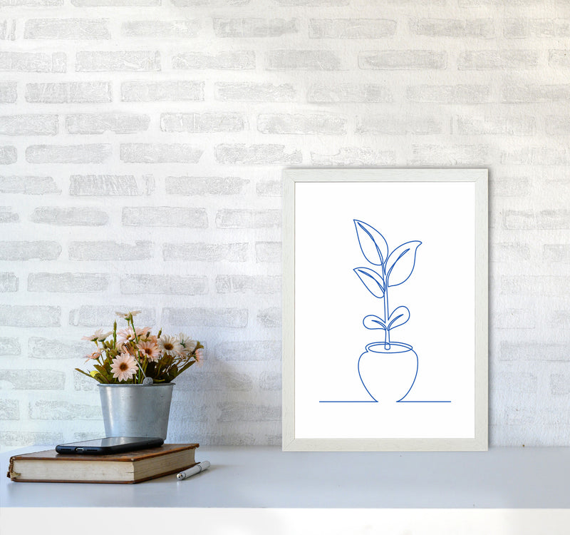 One Line Plant II Art Print by Seven Trees Design A3 Oak Frame