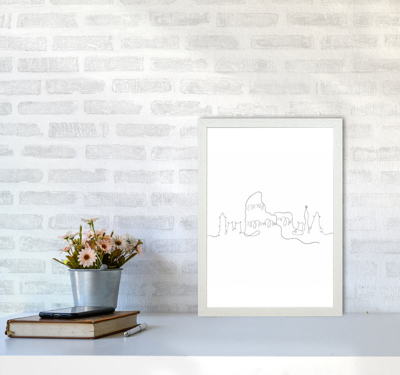 One Line Rome Art Print by Seven Trees Design A3 Oak Frame