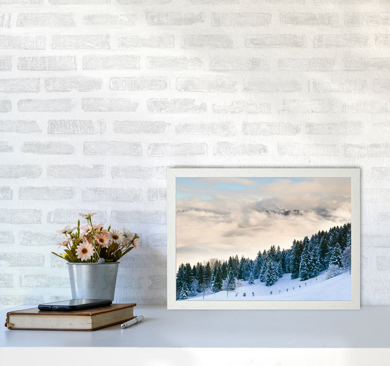 Pines in the sky Art Print by Seven Trees Design A3 Oak Frame