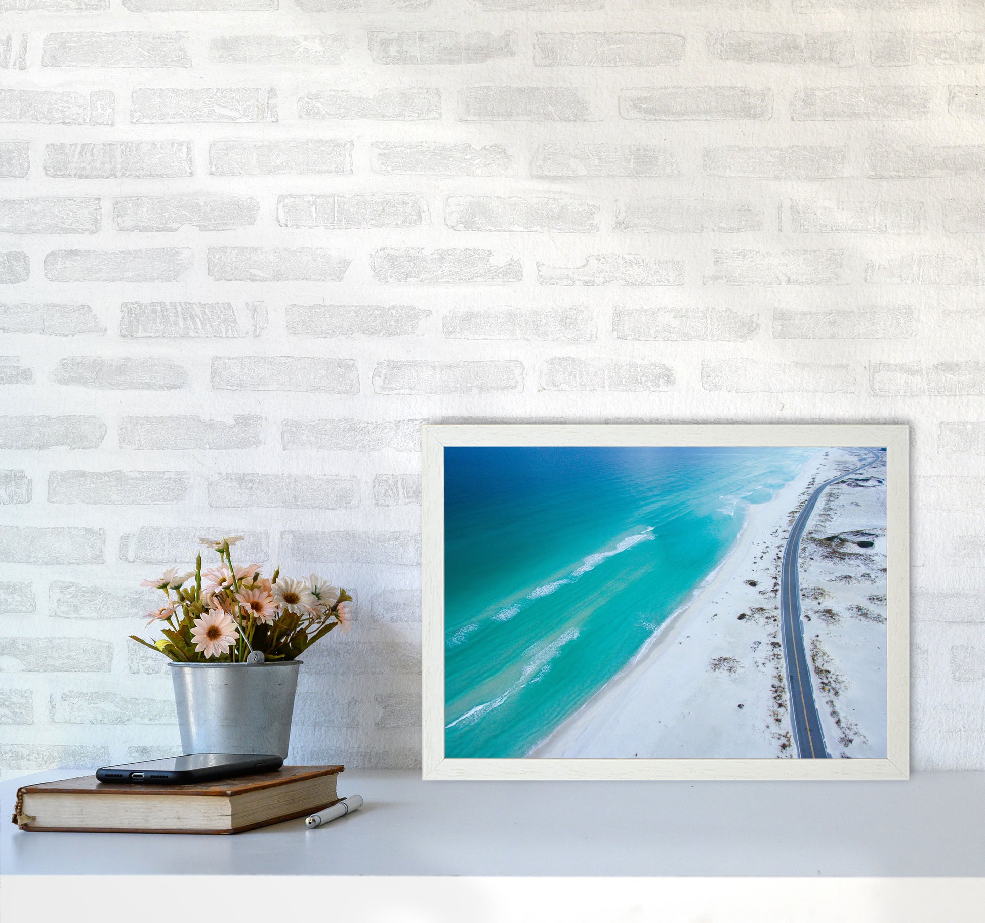 The View Art Print by Seven Trees Design A3 Oak Frame