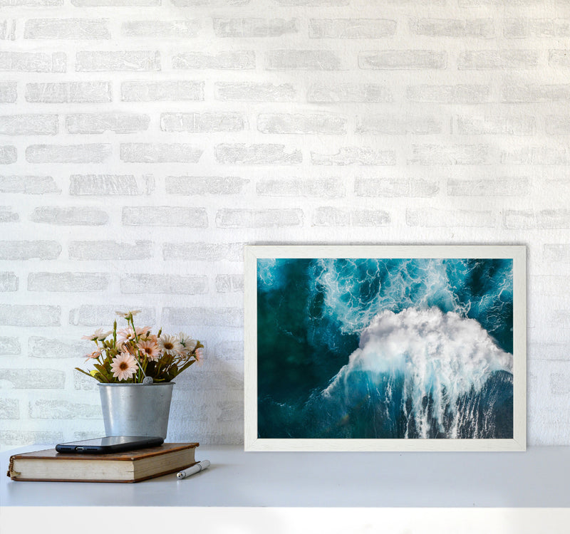 The wave Art Print by Seven Trees Design A3 Oak Frame