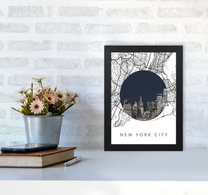New York City Streets Collage Art Print by Seven Trees Design A4 White Frame