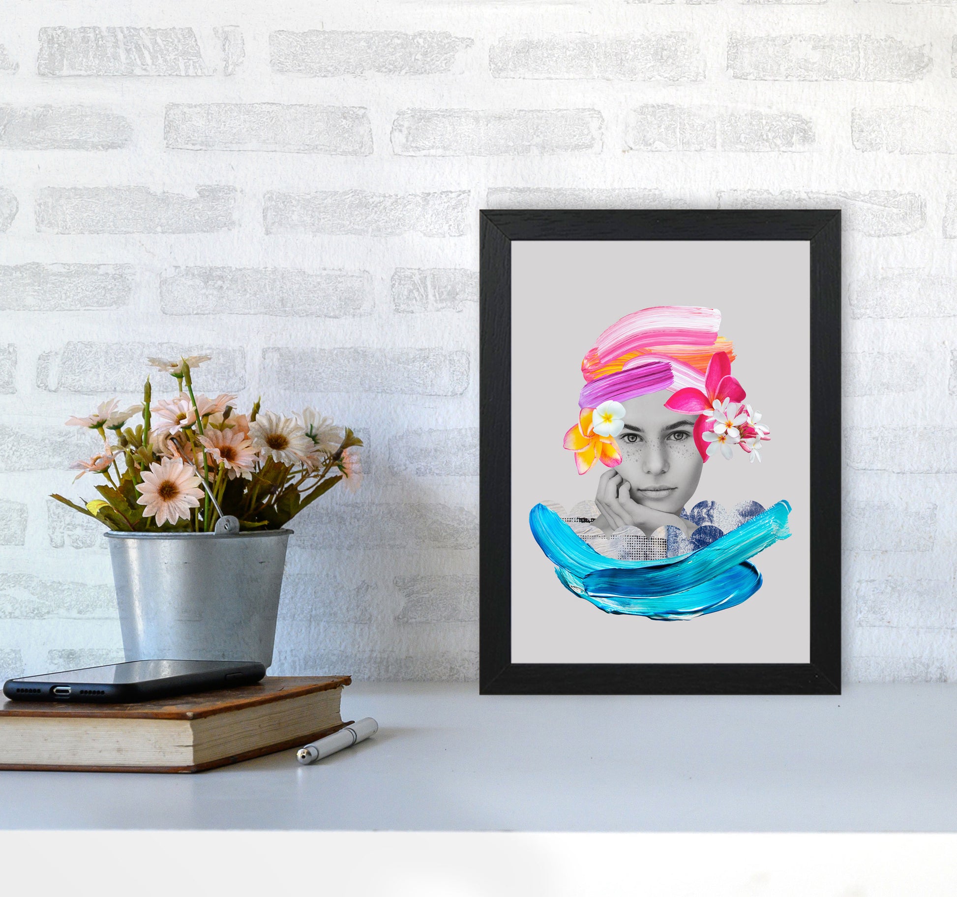 Imagination Girl Art Print by Seven Trees Design A4 White Frame