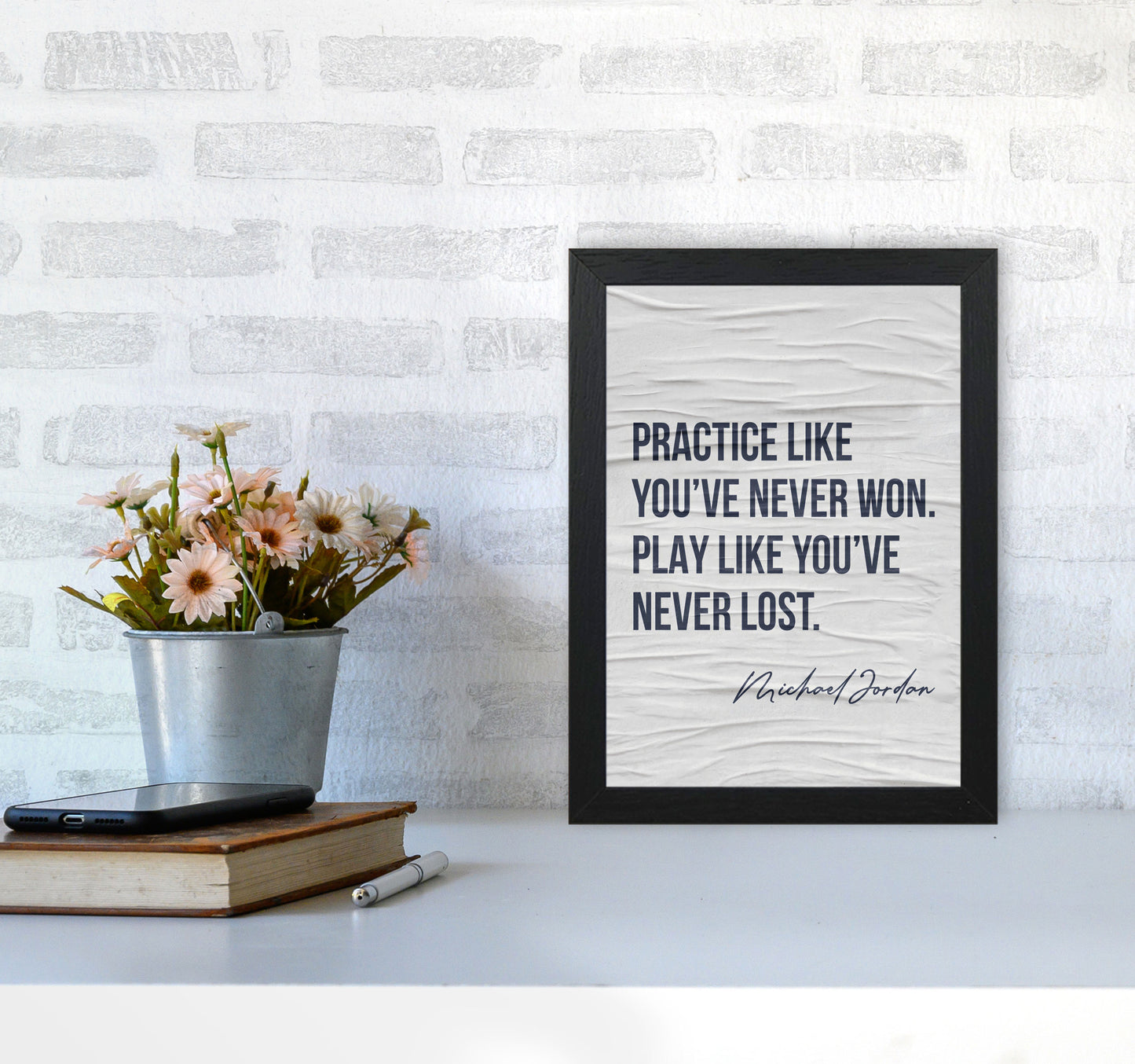 Michael Jordan Quote Art Print by Seven Trees Design A4 White Frame