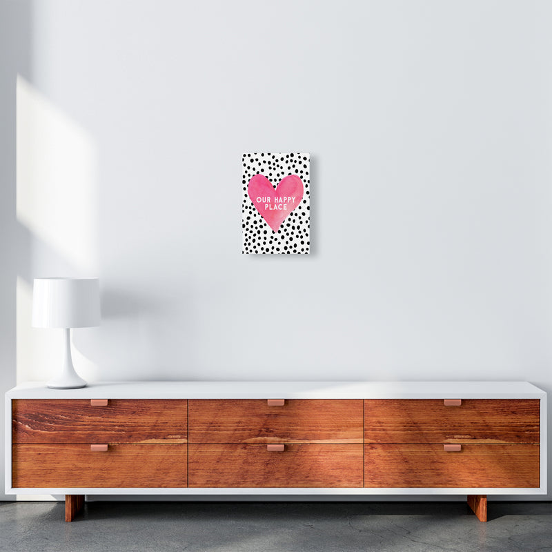 Our Happy Place Quote Art Print by Seven Trees Design A4 Canvas