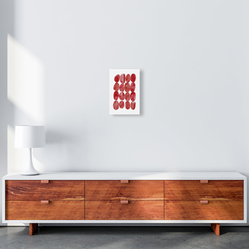 Watercolor Red Stones Art Print by Seven Trees Design A4 Canvas