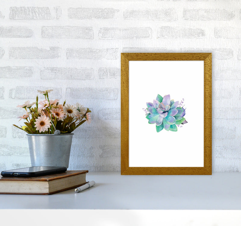 Aqua Succulent Botanical Art Print by Seven Trees Design A4 Print Only