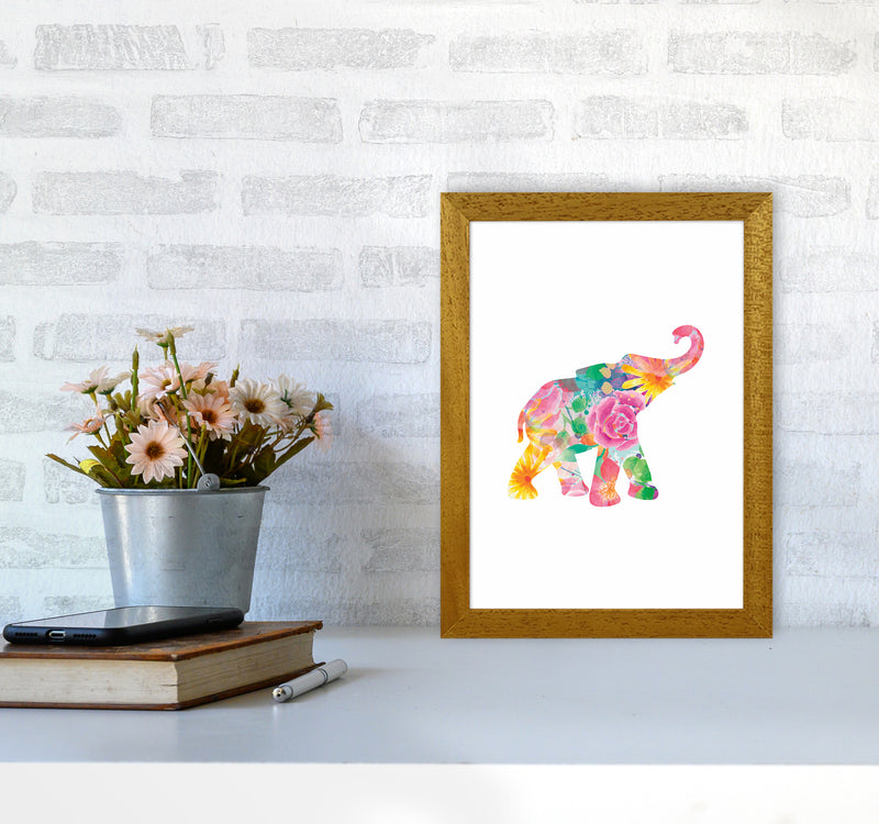 The Floral Elephant Animal Art Print by Seven Trees Design A4 Print Only