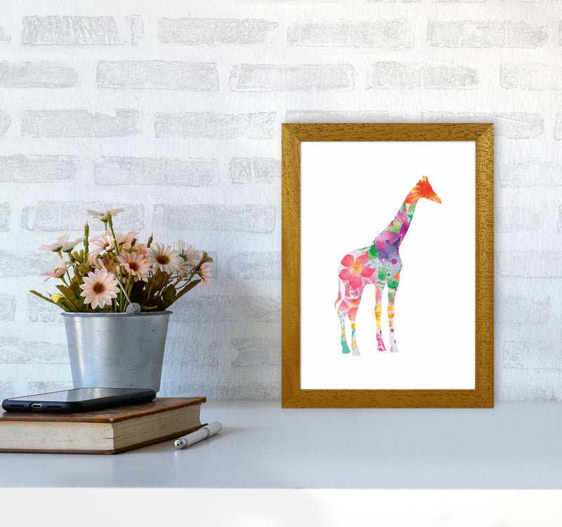 The Floral Giraffe Animal Art Print by Seven Trees Design A4 Print Only