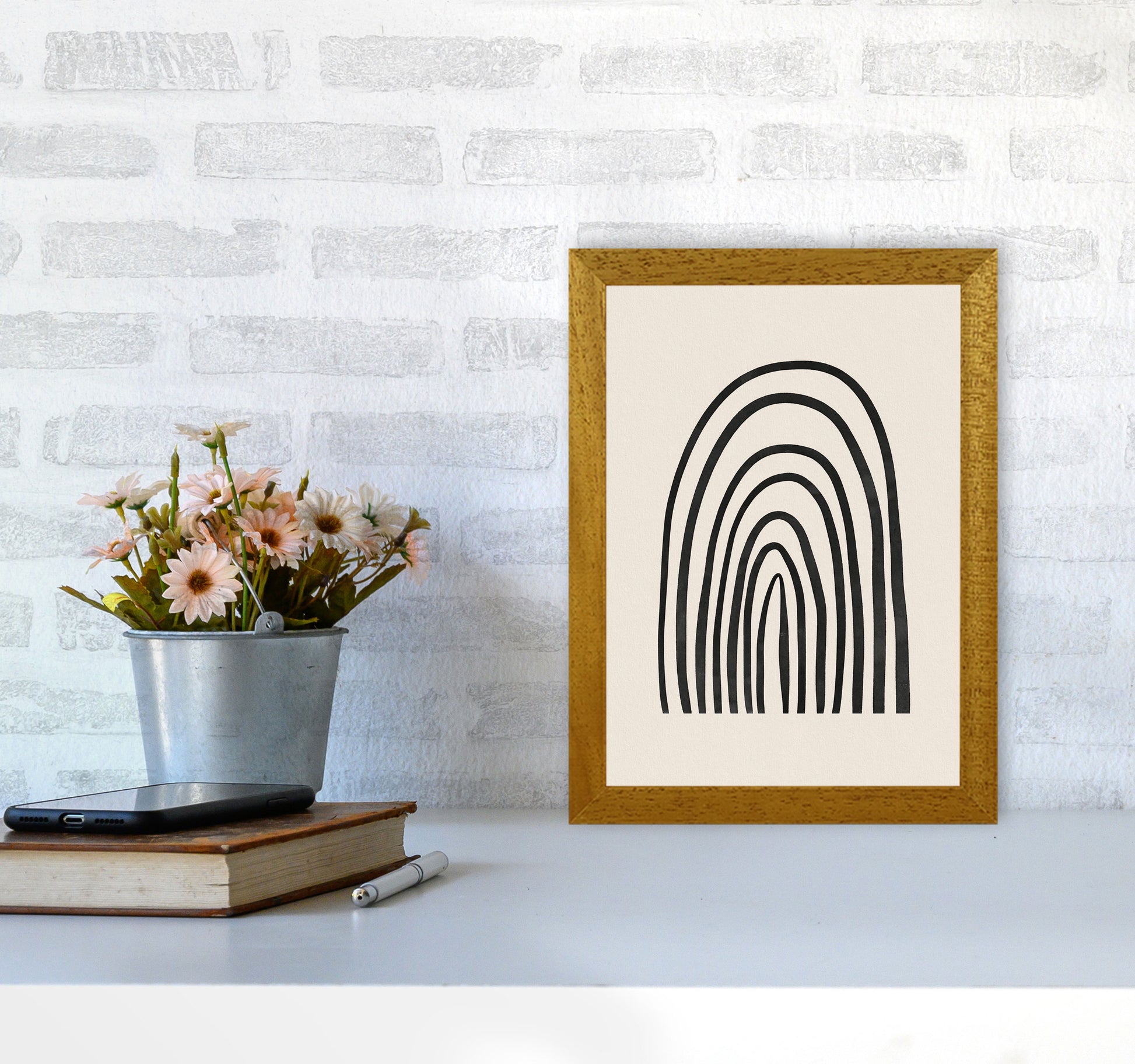Black Watercolor Rainbow Art Print by Seven Trees Design A4 Print Only