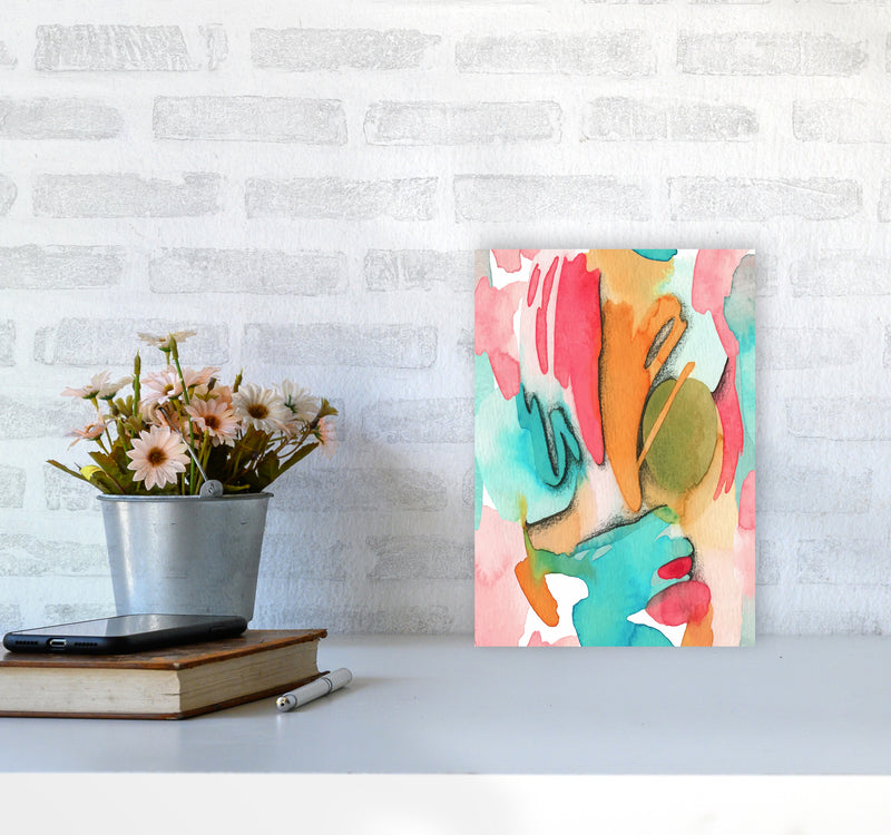 Abstract Watercolor Art Print by Seven Trees Design A4 Black Frame
