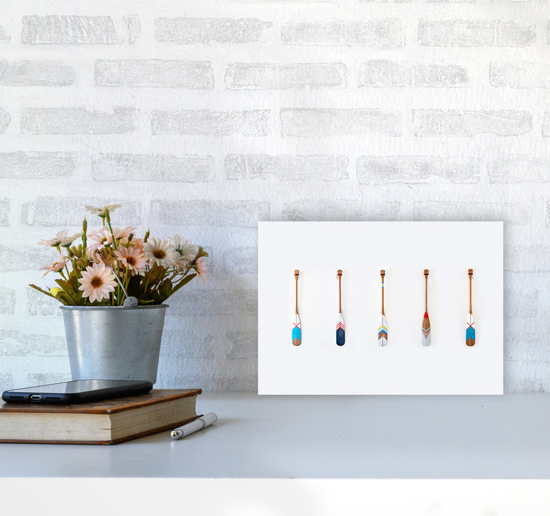 Five Oars Photography Art Print by Seven Trees Design A4 Black Frame