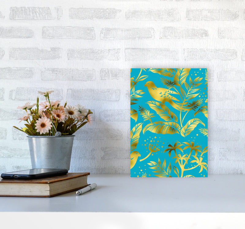 Gold Fauna Art Print by Seven Trees Design A4 Black Frame