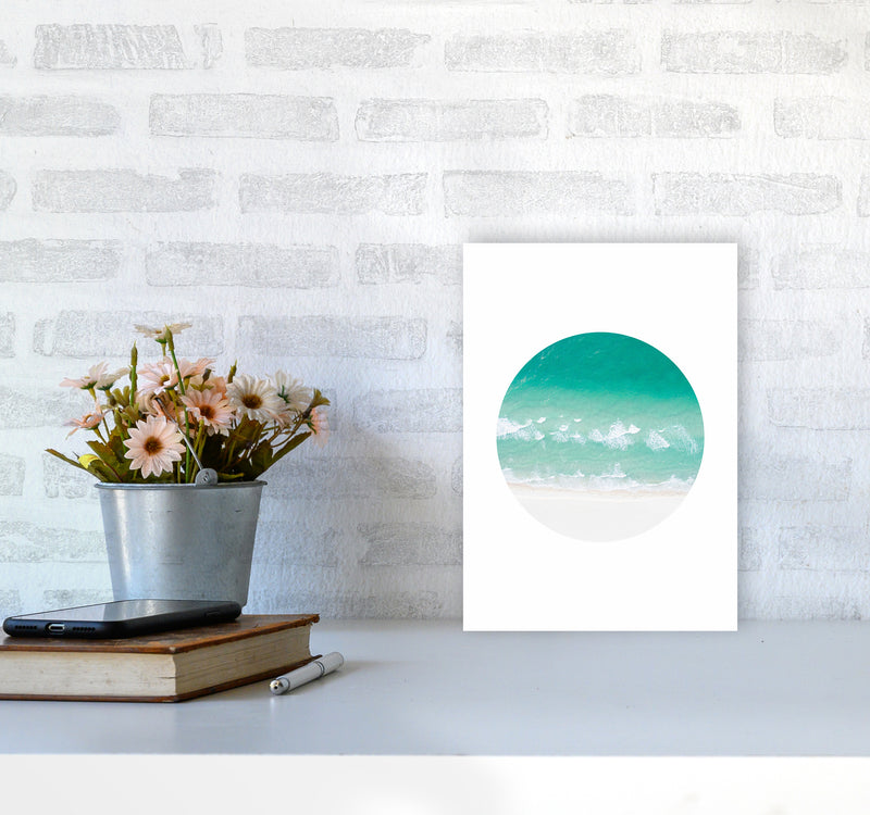 La Mar Beach Art Print by Seven Trees Design A4 Black Frame