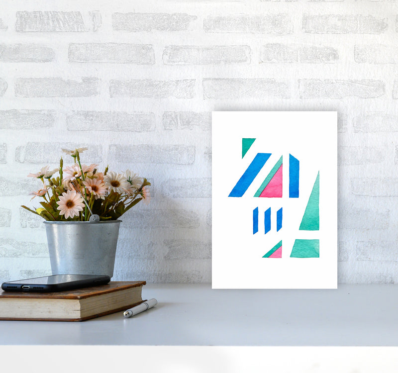 Modern Abstract Watercolor Art Print by Seven Trees Design A4 Black Frame