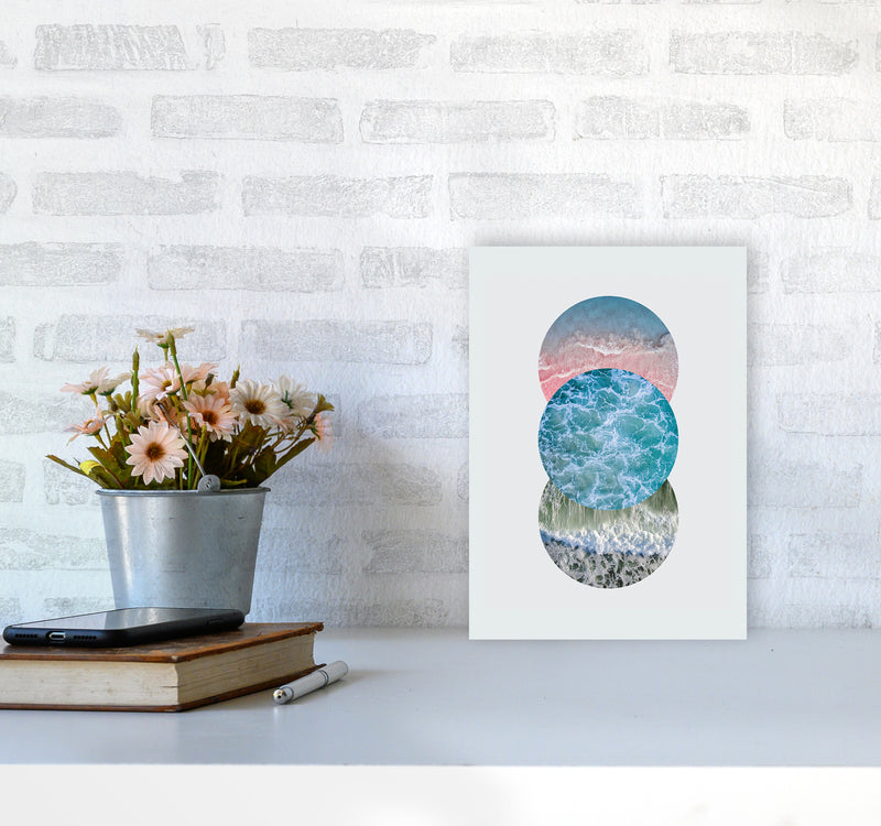 Ocean Circles Art Print by Seven Trees Design A4 Black Frame