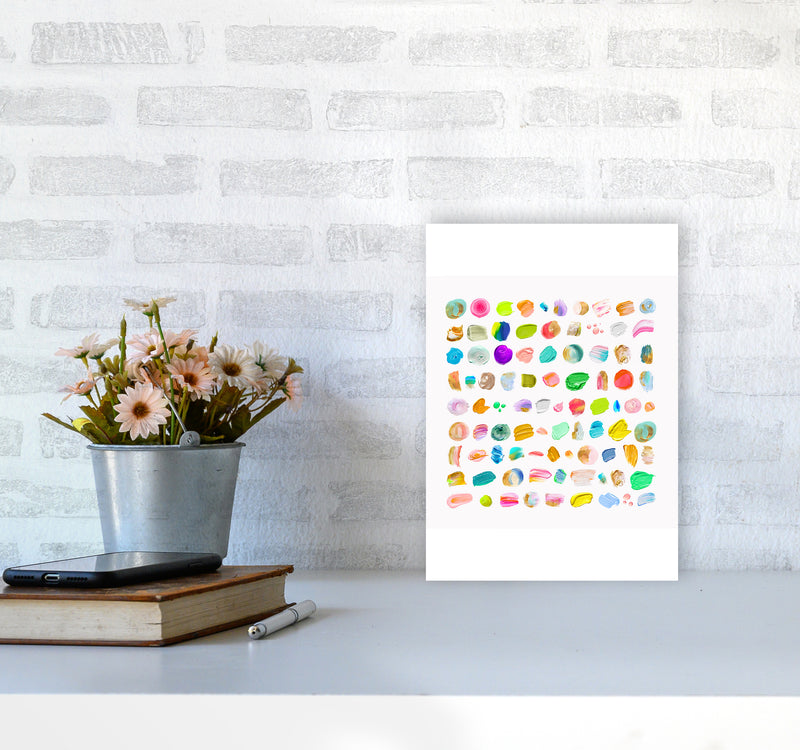 Painting Paradise Abstract Art Print by Seven Trees Design A4 Black Frame