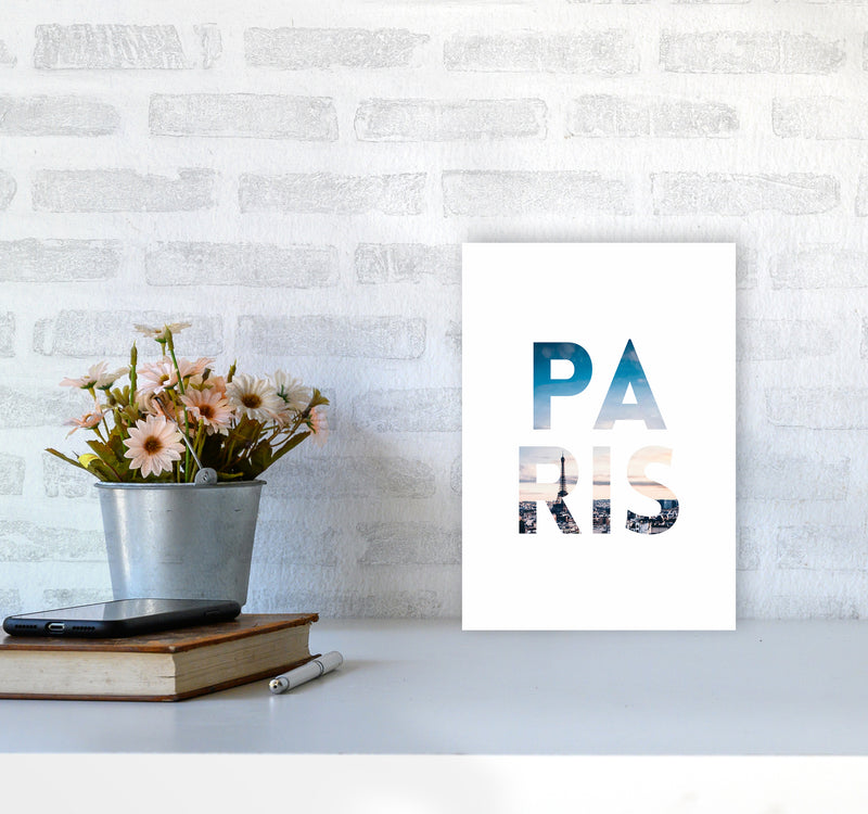 Paris Collage Letters Art Print by Seven Trees Design A4 Black Frame