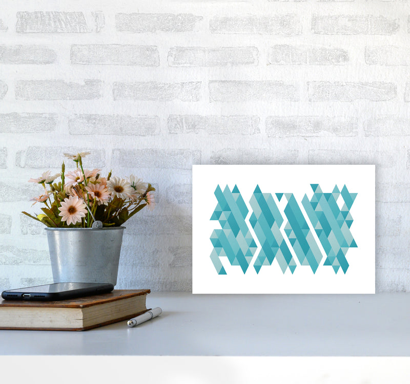 Pieces Of Mountains Abstract Art Print by Seven Trees Design A4 Black Frame