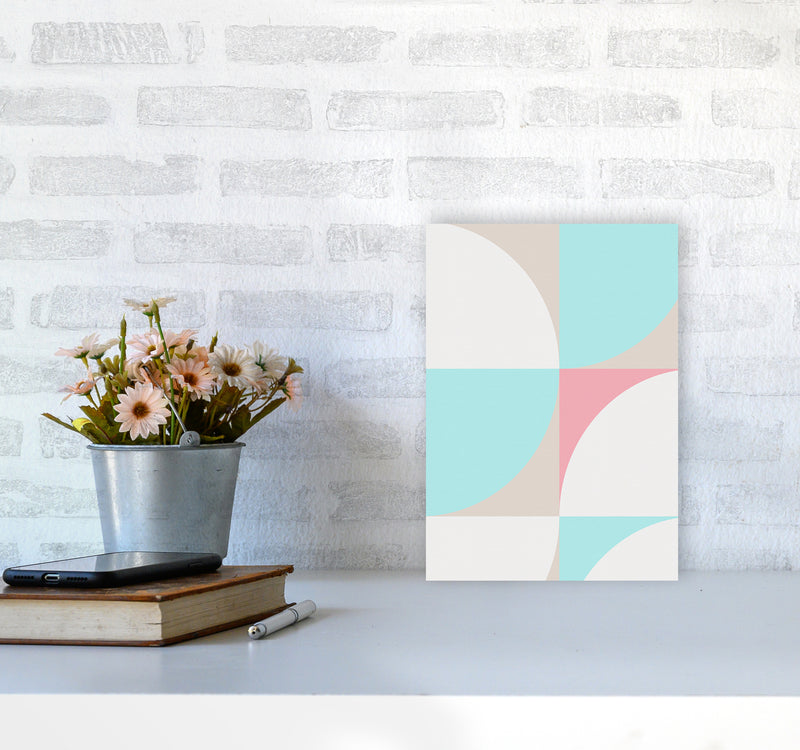 Scandinavian Shapes I Abstract Art Print by Seven Trees Design A4 Black Frame