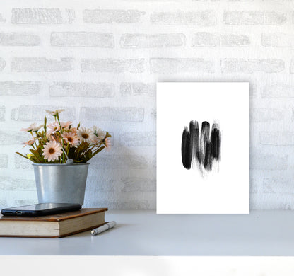 The Black Strokes Abstract Art Print by Seven Trees Design A4 Black Frame