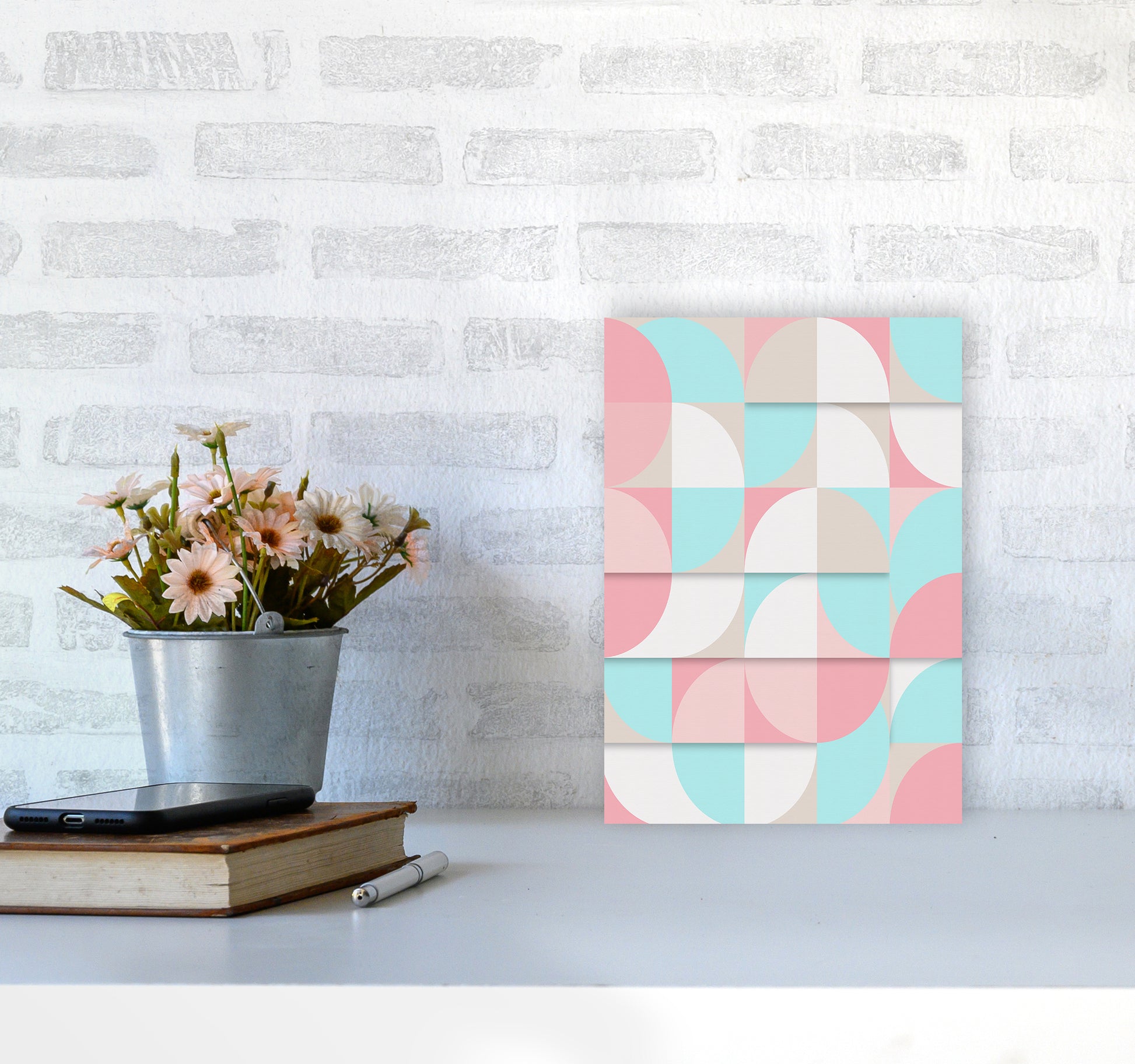 The Scandinavian Geometry Art Print by Seven Trees Design A4 Black Frame