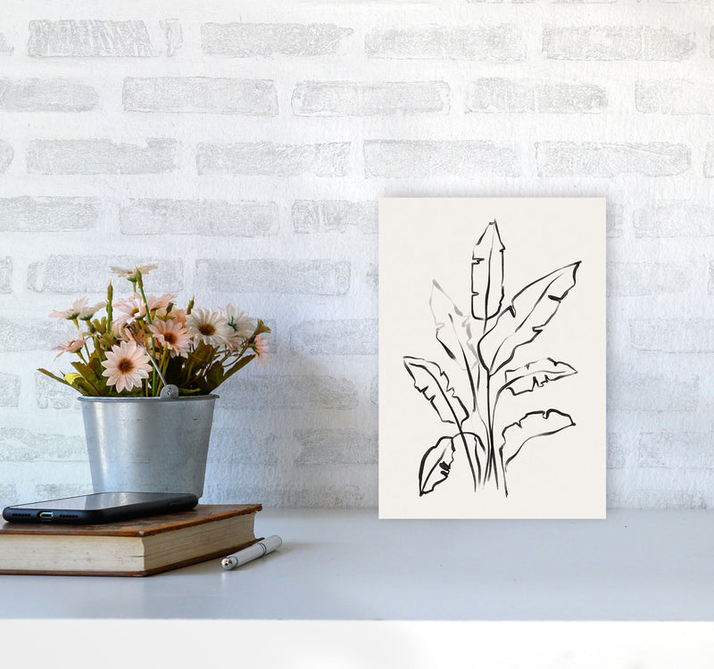 Banana Leafs Drawing Art Print by Seven Trees Design A4 Black Frame