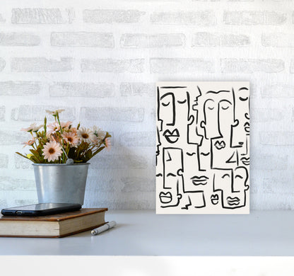 Faces Drawing Art Print by Seven Trees Design A4 Black Frame