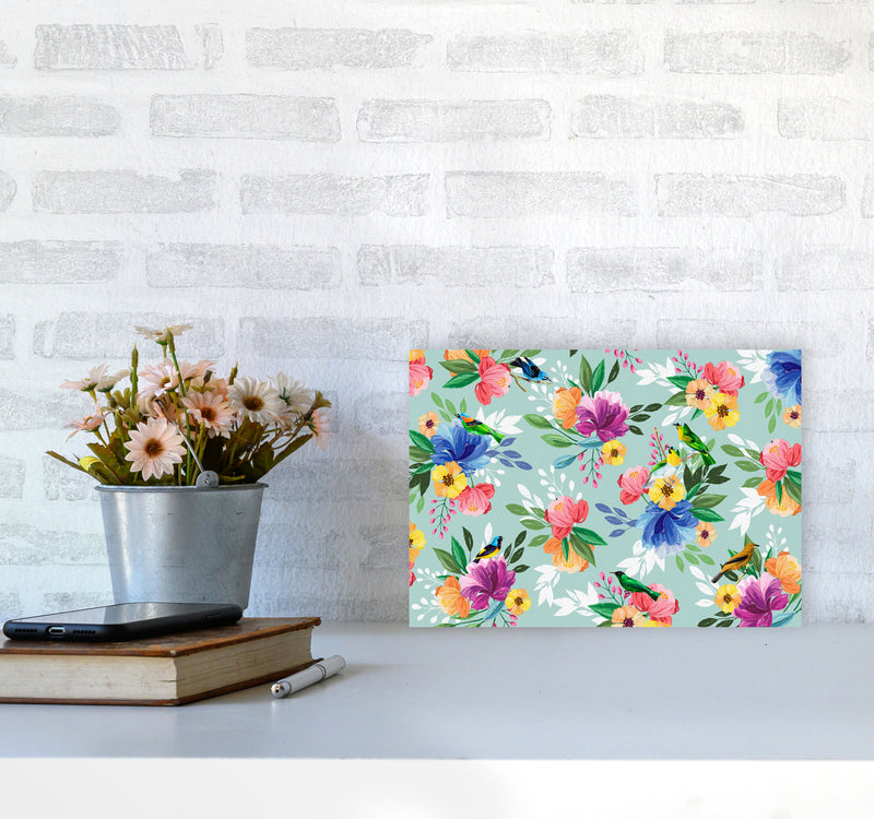 flowers birds Art Print by Seven Trees Design A4 Black Frame