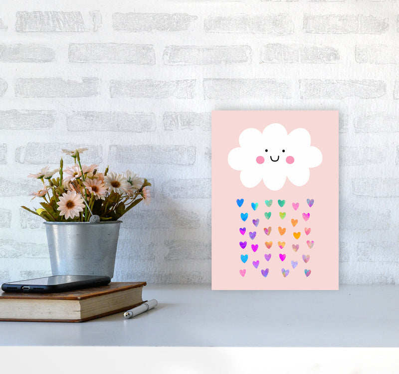 Happy Cloud Art Print by Seven Trees Design A4 Black Frame
