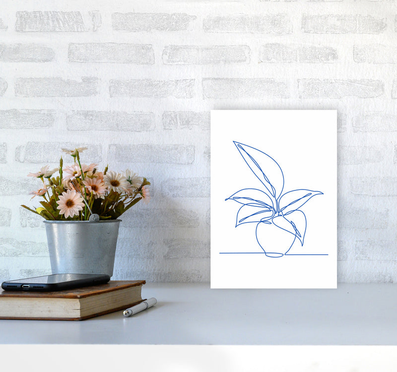 One Line Plant I Art Print by Seven Trees Design A4 Black Frame