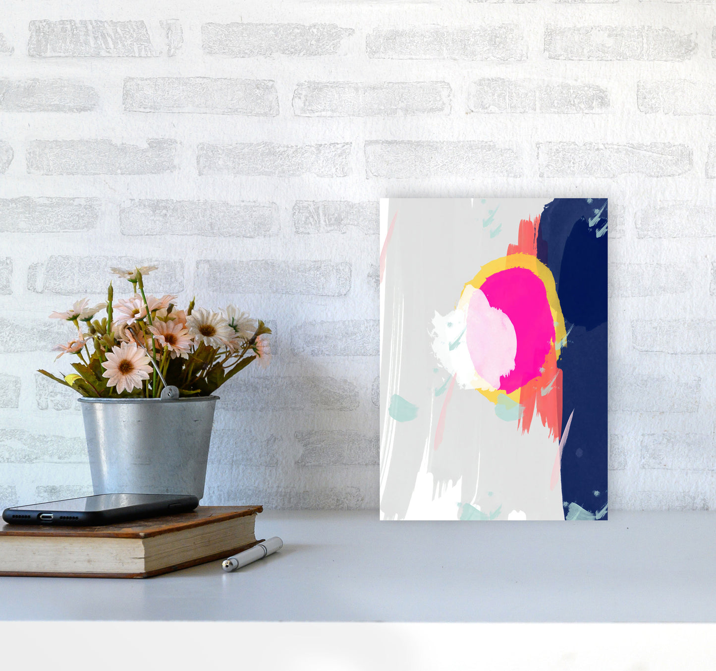 The Happy Paint Strokes Art Print by Seven Trees Design A4 Black Frame